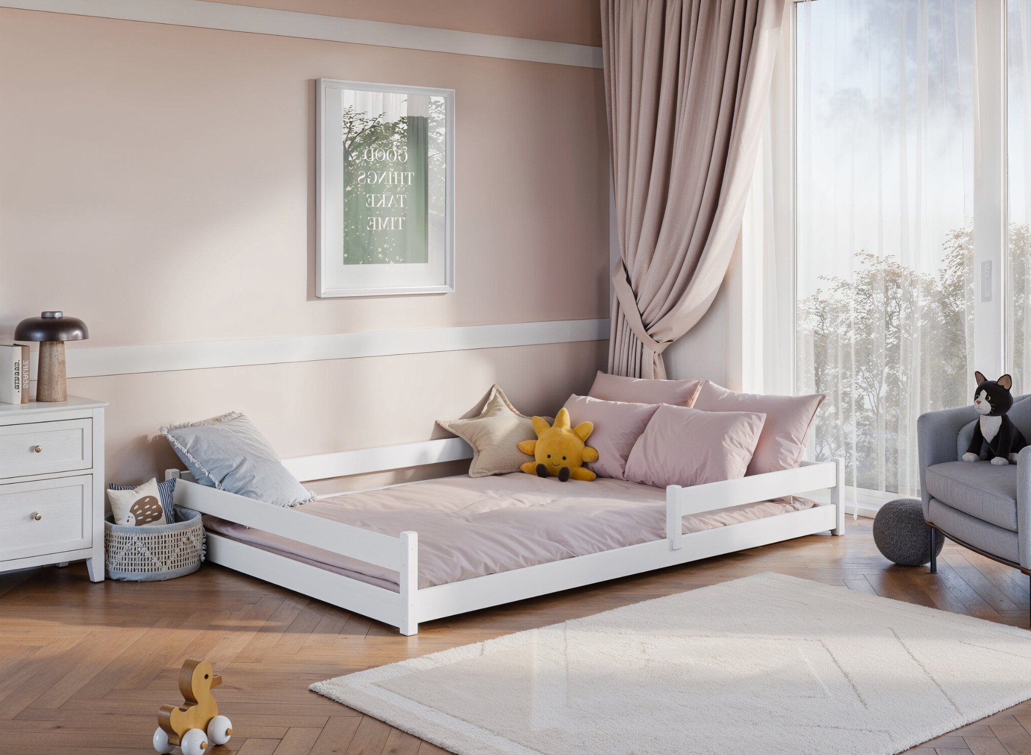 Vloerbed Fin - Wit - Direct Leverbaar!