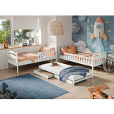 Stapelbed met Lade Bas - 3-persoons - 90 x 200 - Kinderbed