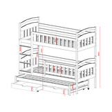 Stapelbed met Lade Bas - 3-persoons - 90 x 200 - Kinderbed