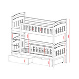 Stapelbed met Lade Ilias - 2-persoons - 90 x 200 - Direct Leverbaar!