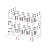Stapelbed met Lade Mira - Wit - Direct Leverbaar!