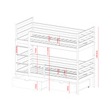 Stapelbed met Lade Nino - 2-persoons - 90 x 200 - Direct Leverbaar!