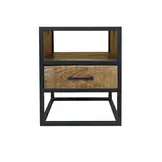 Nachtkastje met Lade Mick - 1 Open Vak - Mangohout