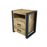 Nachtkastje met Lades Tino - 1 Open Vak - Mangohout
