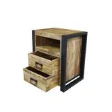 Nachtkastje met Lades Tino - 1 Open Vak - Mangohout