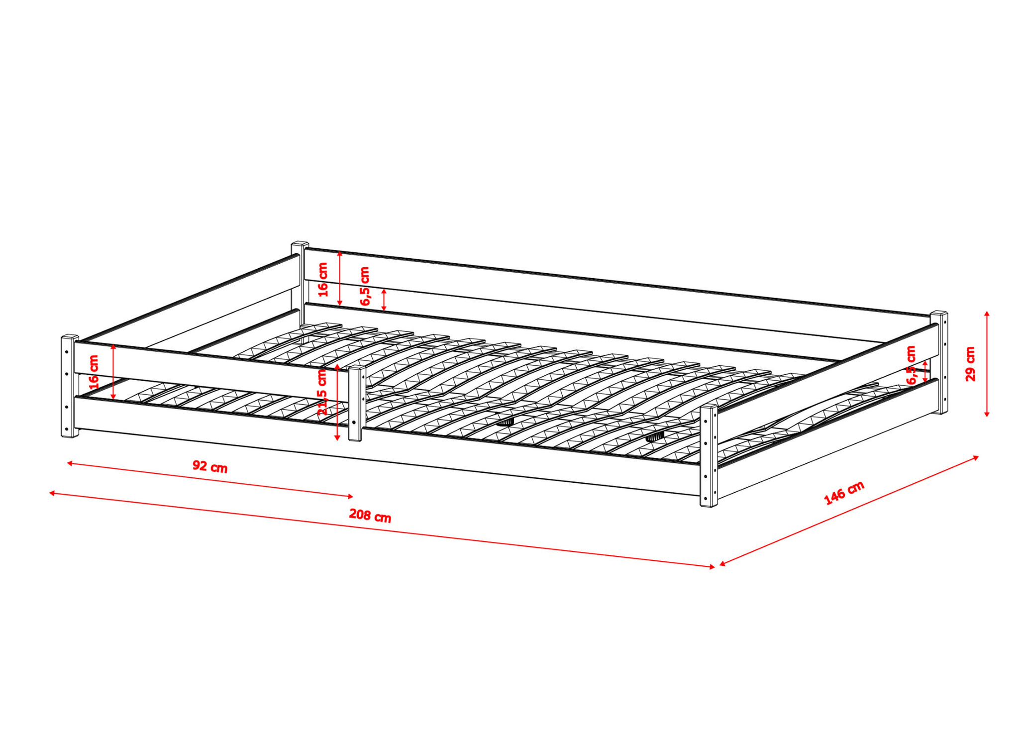 Vloerbed Fin - Leverbaar in 10 kleuren!
