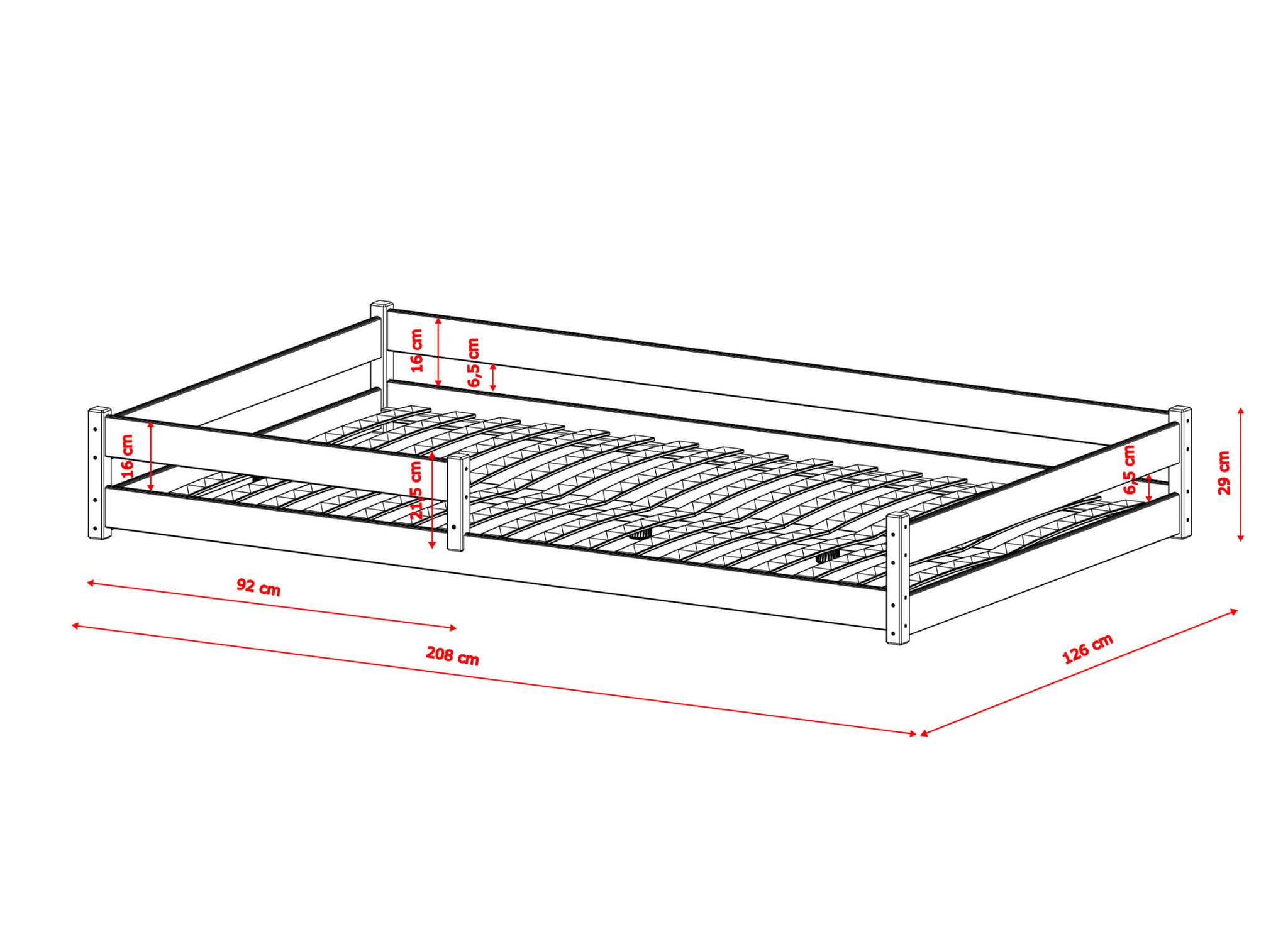 Vloerbed Fin - Leverbaar in 10 kleuren!