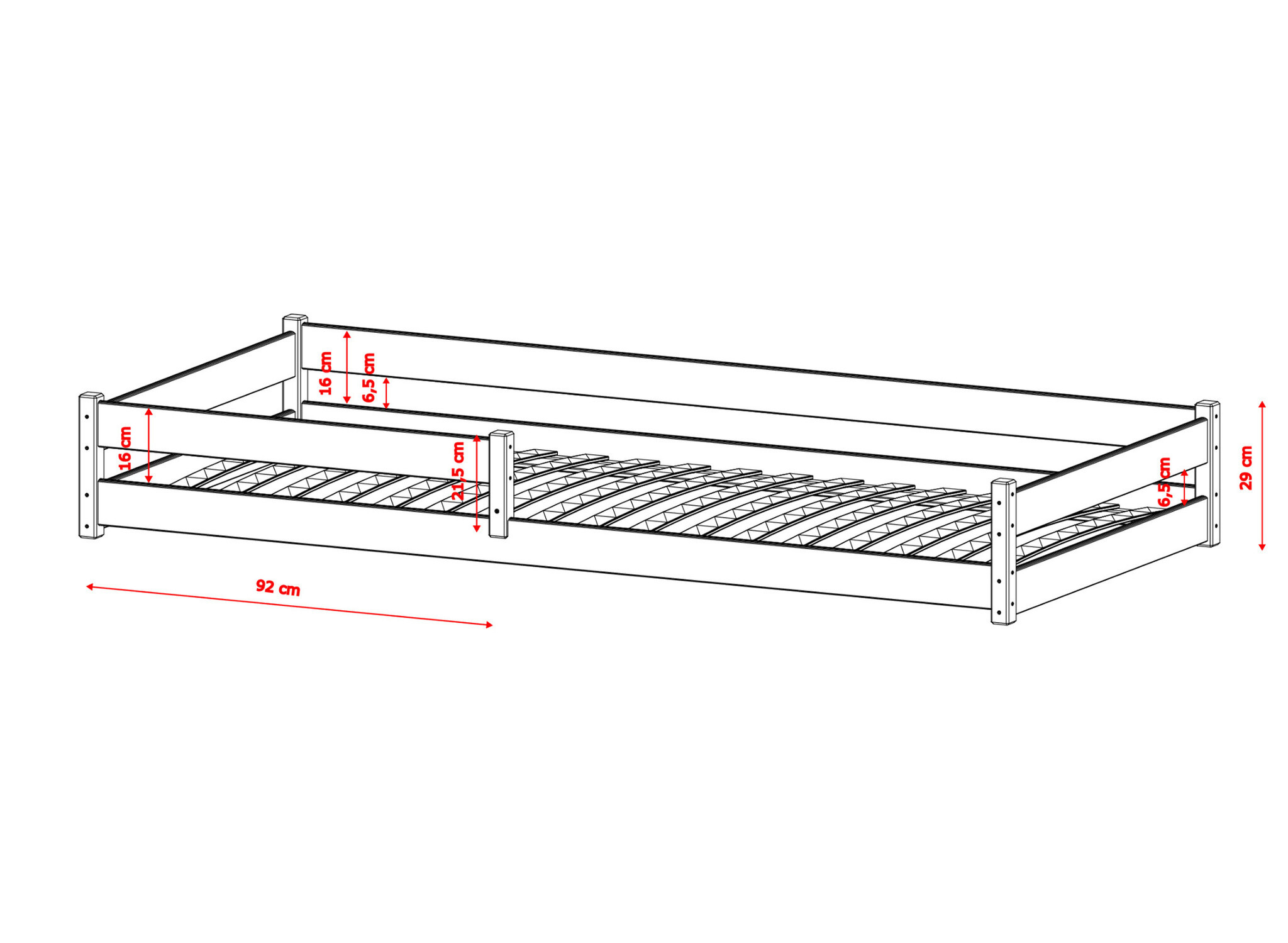 Vloerbed Fin - Leverbaar in 10 kleuren!