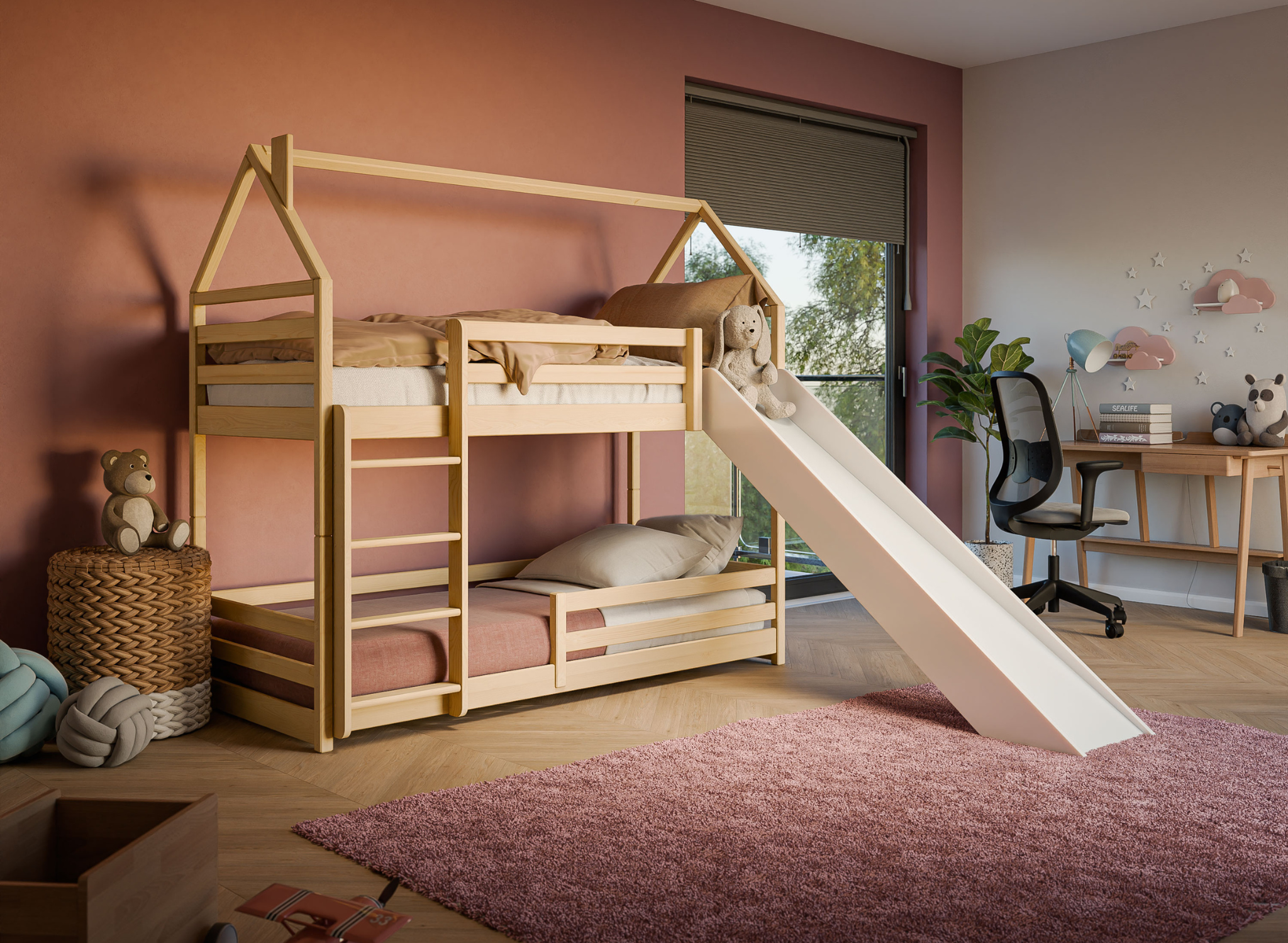 Stapelbed met Glijbaan Pleun - Leverbaar in 6 Kleuren!