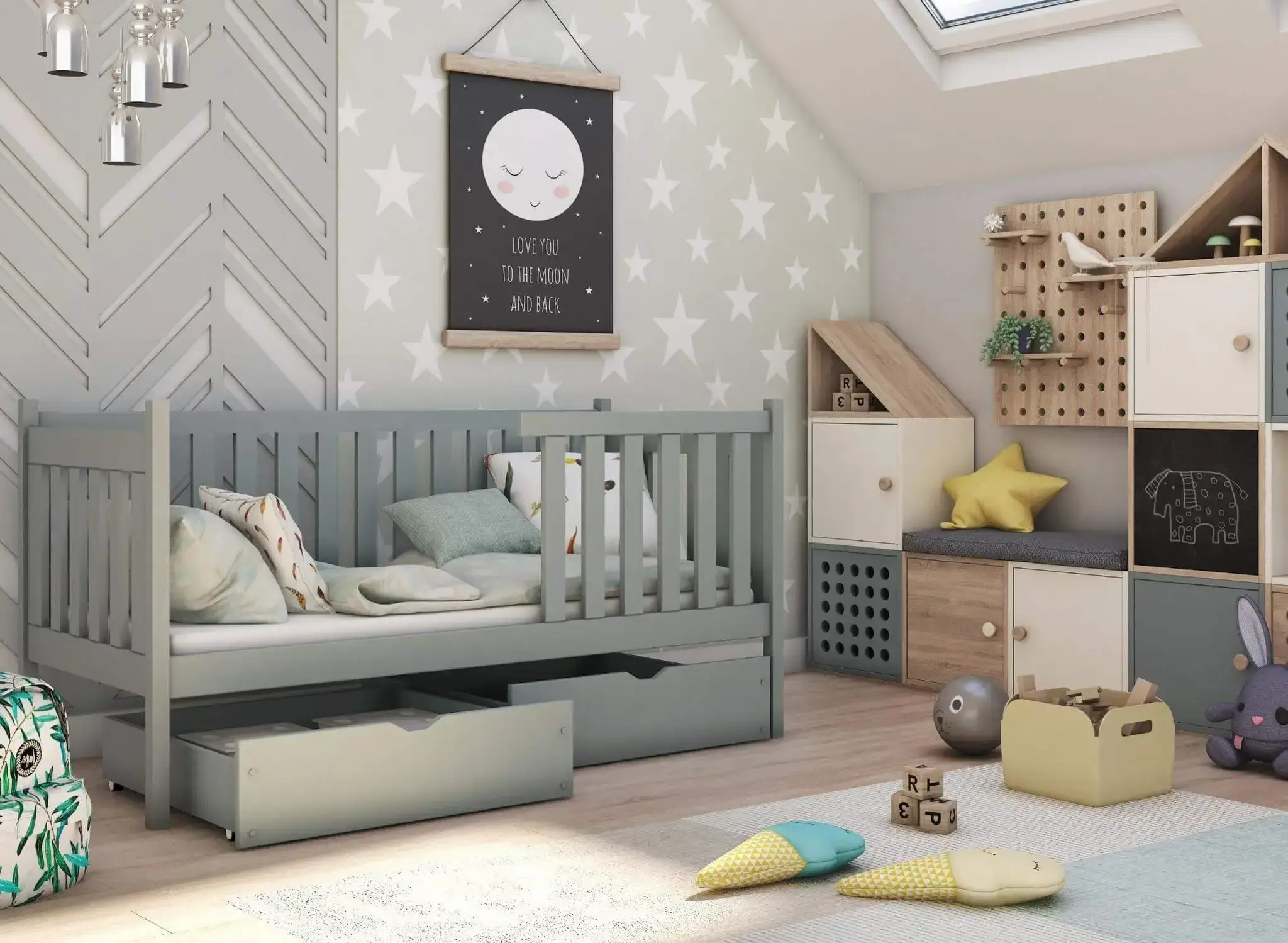 Kinderbed met Lades Abel - Leverbaar in 6 kleuren!