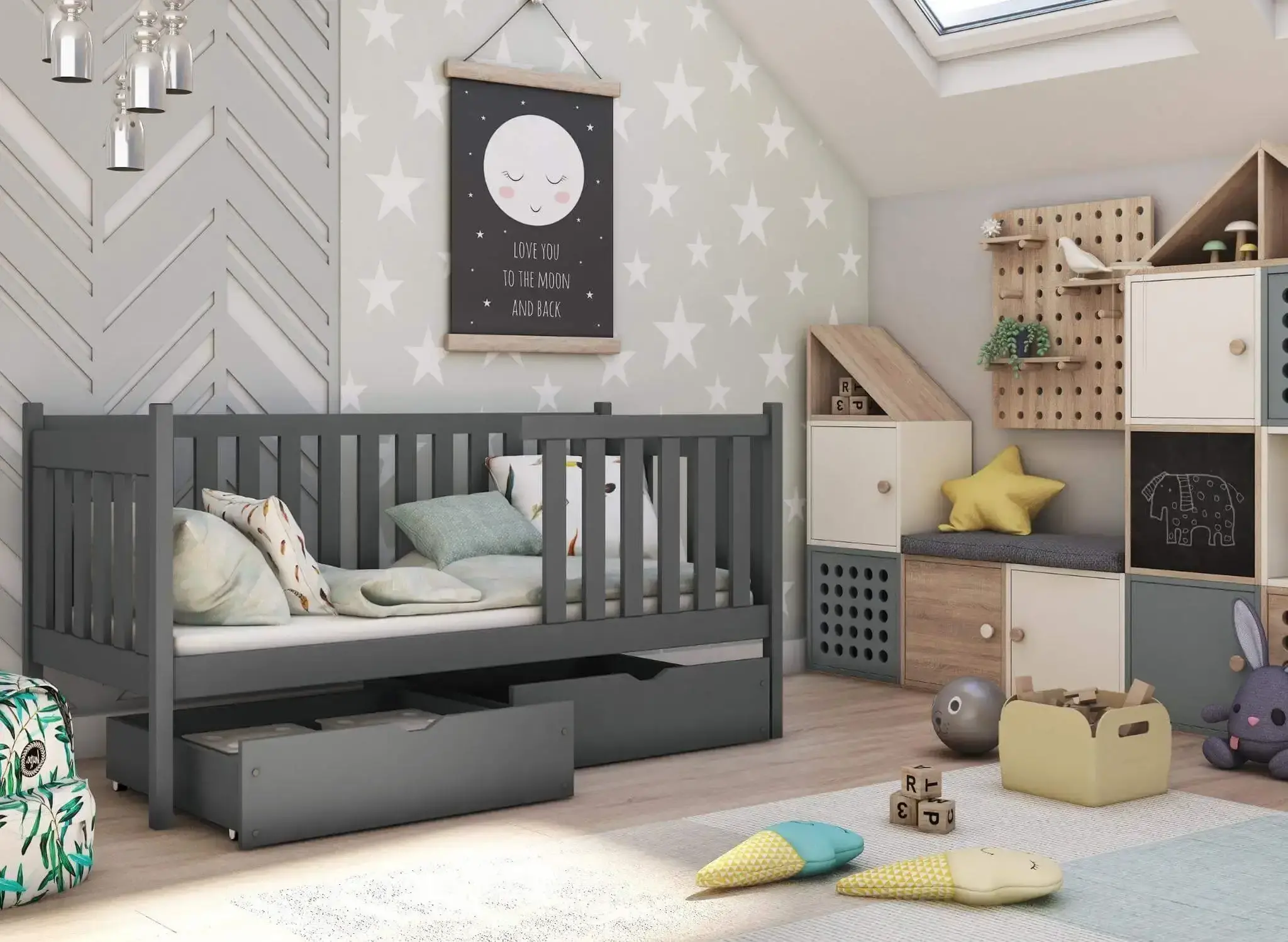 Kinderbed met Lades Abel - Leverbaar in 6 kleuren!