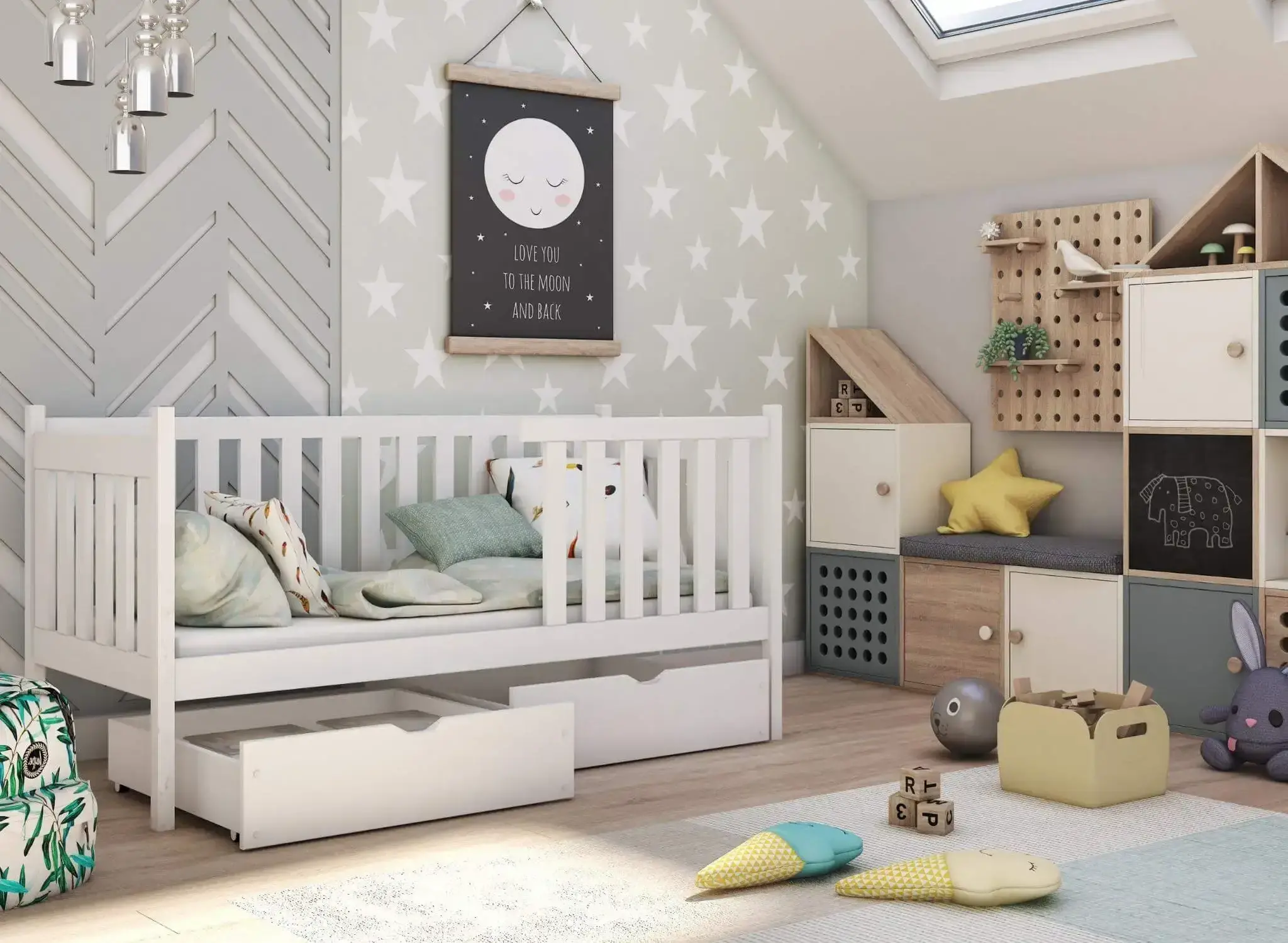Kinderbed met Lades Abel - Leverbaar in 6 kleuren!