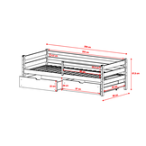 Kinderbed met Lade Lio - 90 x 200 - Wit