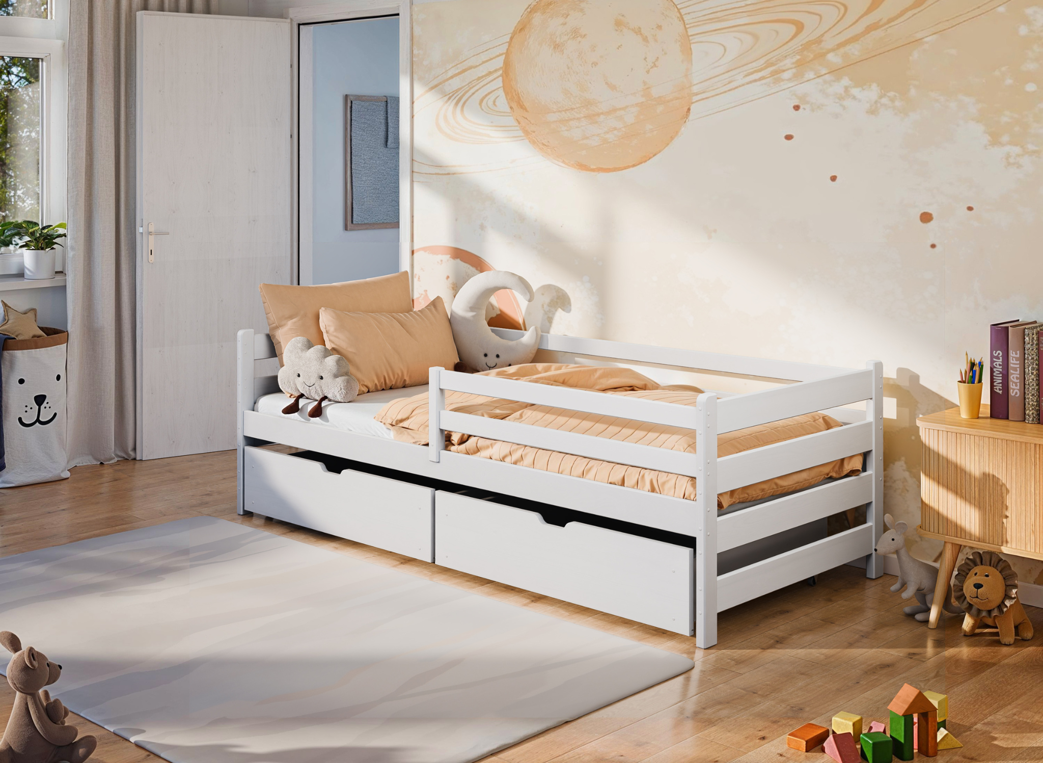 Kinderbed met Lade Lio - 90 x 200 - Wit