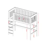 Hoogslaper Lara - Kinderbed - Leverbaar in 8 kleuren!