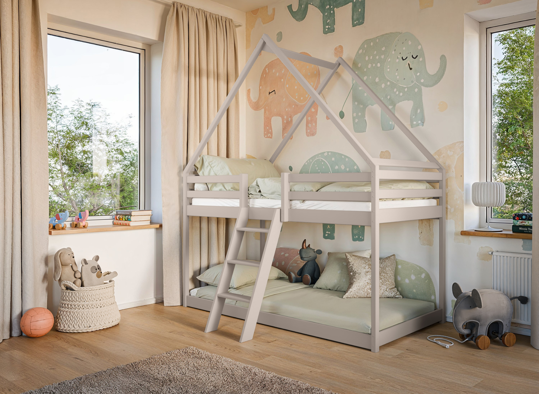 Stapelbed met Dakje Sven - Kinderbed - Leverbaar in 10 kleuren!