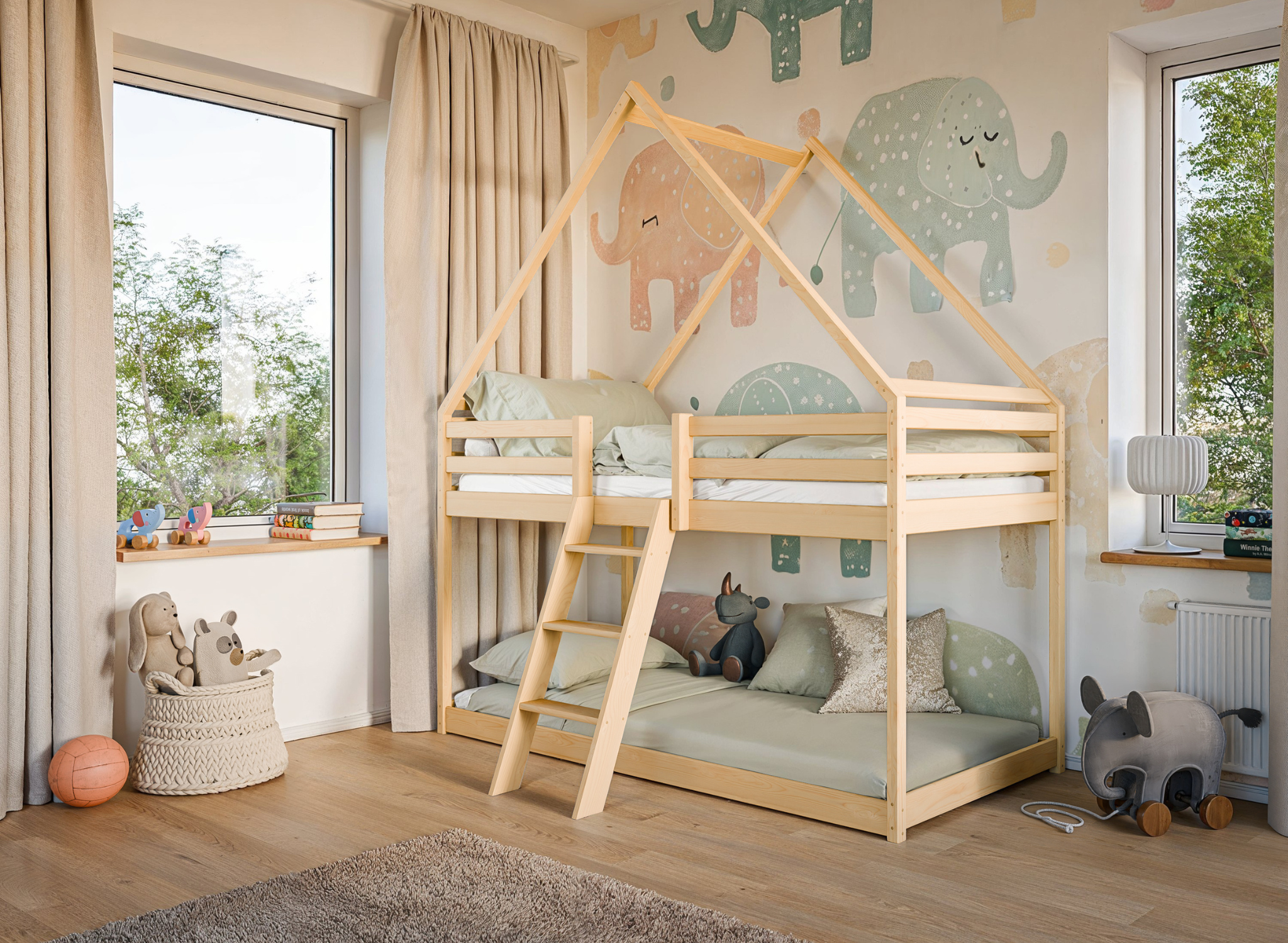 Stapelbed met Dakje Sven - Kinderbed - Leverbaar in 6 kleuren!