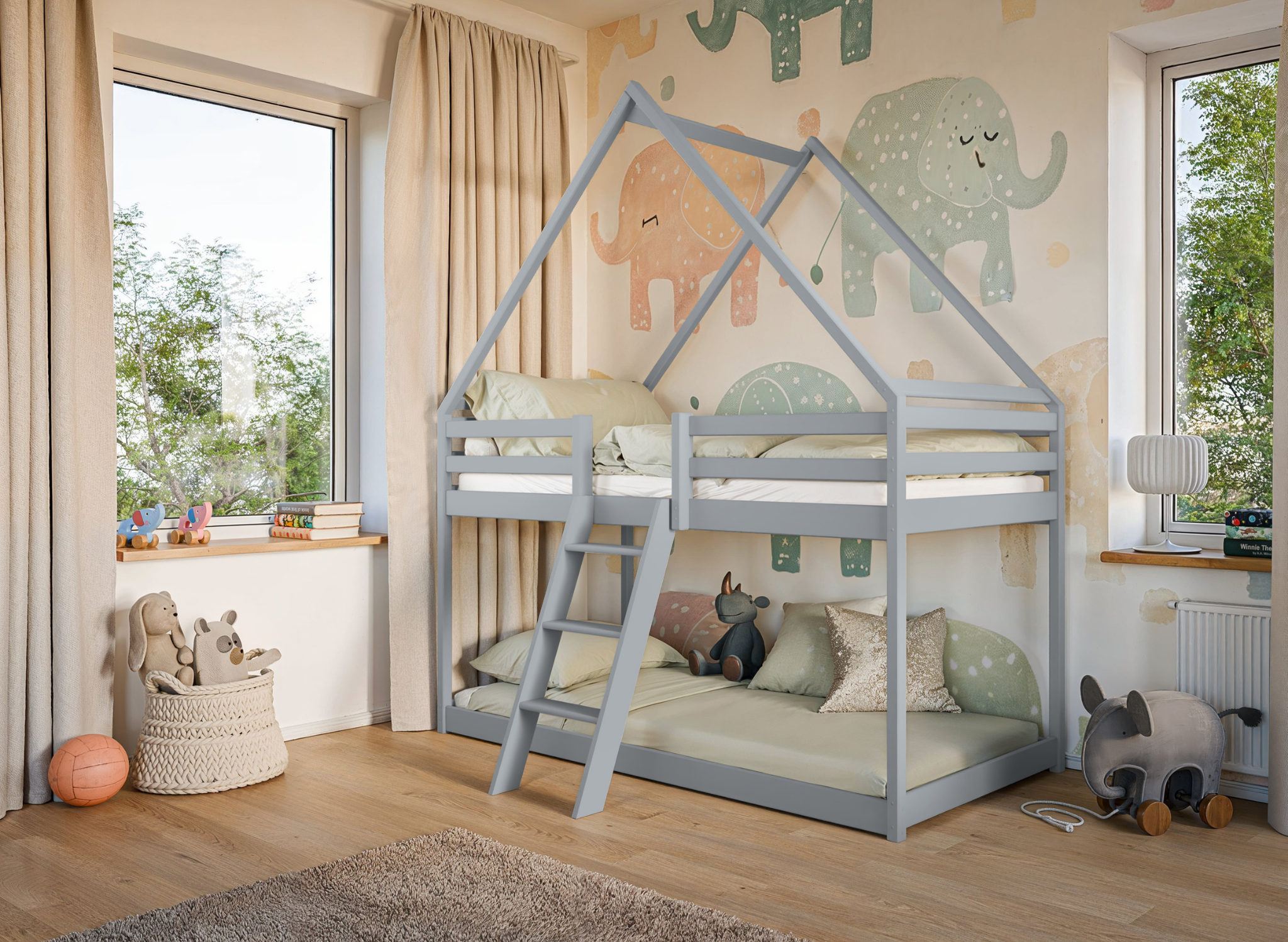 Stapelbed met Dakje Sven - Kinderbed - Leverbaar in 10 kleuren!