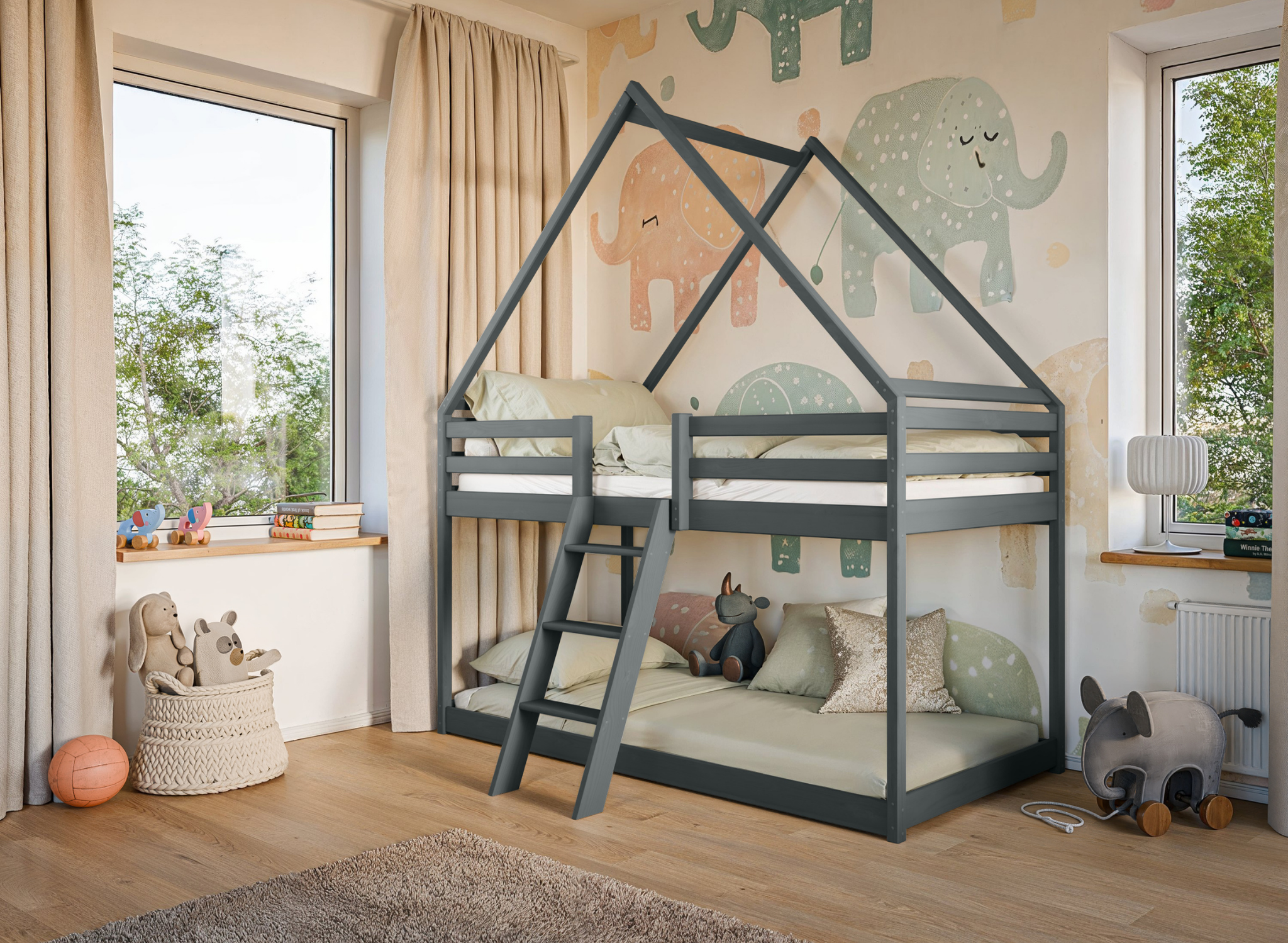 Stapelbed met Dakje Sven - Kinderbed - Leverbaar in 10 kleuren!