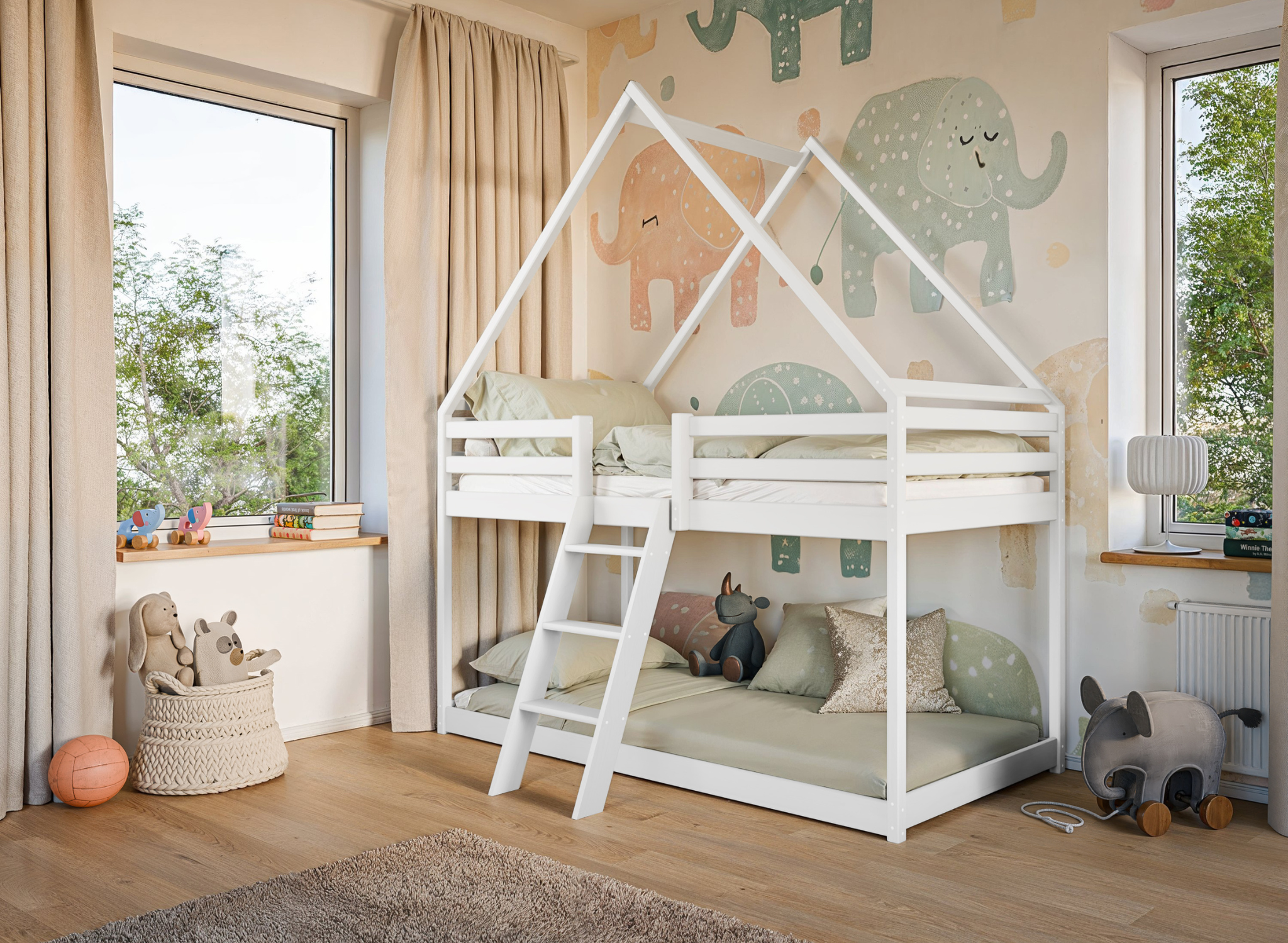 Stapelbed met Dakje Sven - Kinderbed - Leverbaar in 6 kleuren!