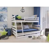 Stapelbed met Lade Faas - 3-persoons - 90/120 x 200 - Kinderbed - Leverbaar in 8 kleuren!