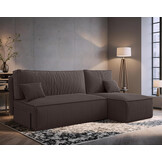 Hoekbank Ribstof Karlito - Universeel - Slaapbank met opbergruimte zonder armleuningen