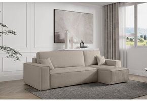 Hoekbank Ribstof Karlo - Universeel - Slaapbank met opbergruimte