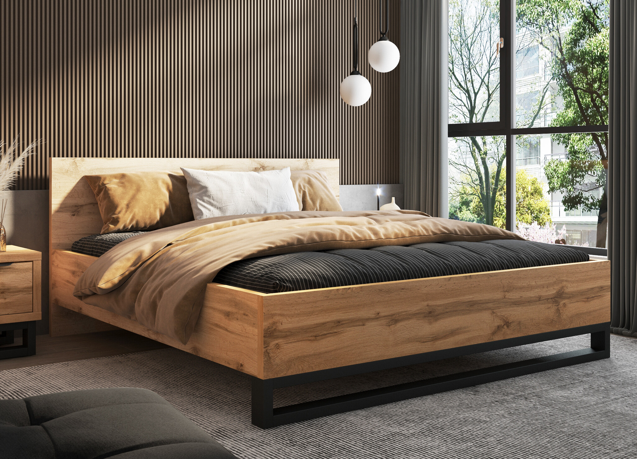 Houten Bed Halmstad - Eiken - Bedframe