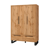 Kledingkast Halmstad - 3-Deurs met 2 Lades - Eiken