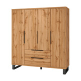 Kledingkast Halmstad - 4-Deurs met 2 Lades - Eiken