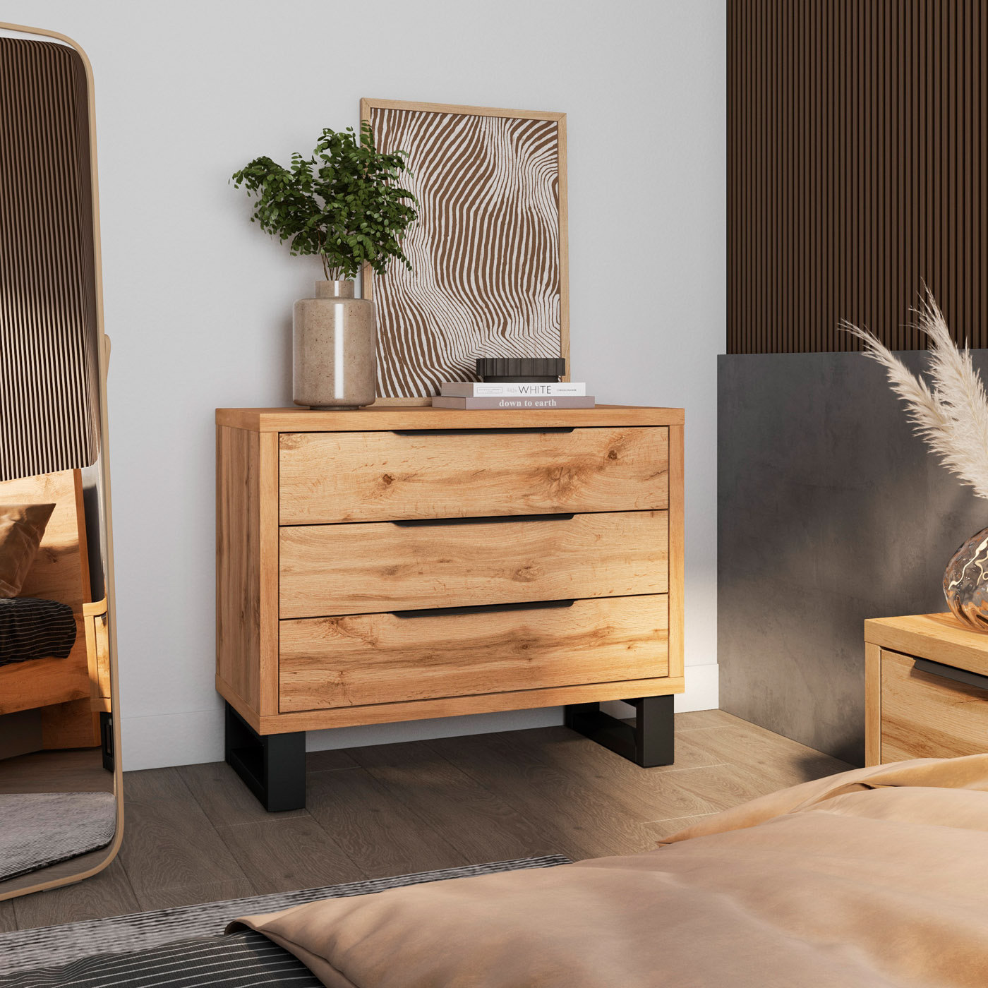 Home365 Ladekast Halmstad - Eiken - 3 Lades afbeelding