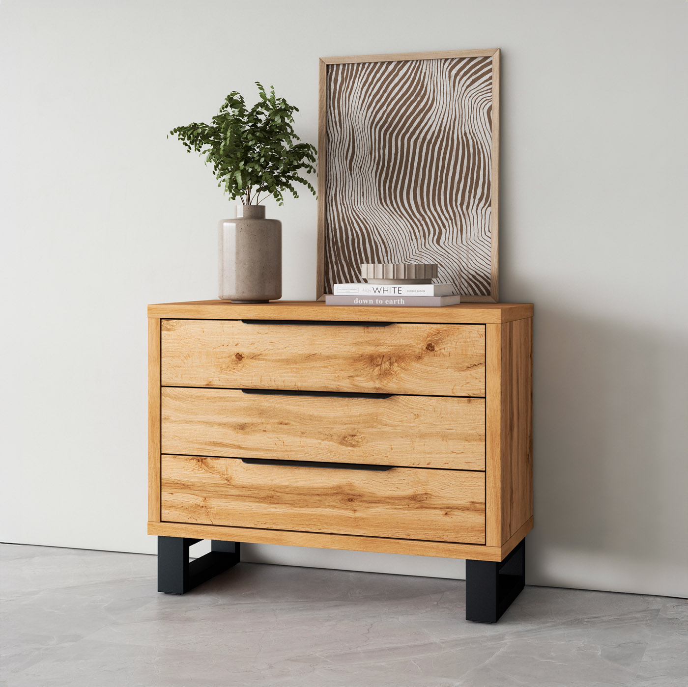 Ladekast Halmstad - Eiken - 3 Lades