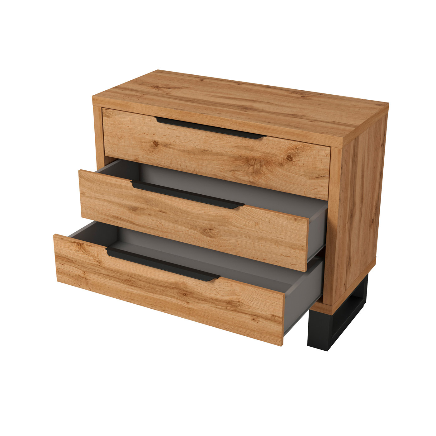 Ladekast Halmstad - 3 lades - Wotan Eiken