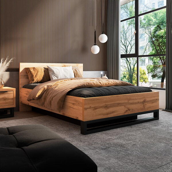 Home365 Houten Bed met Opbergruimte Halmstad - Wotan Eiken