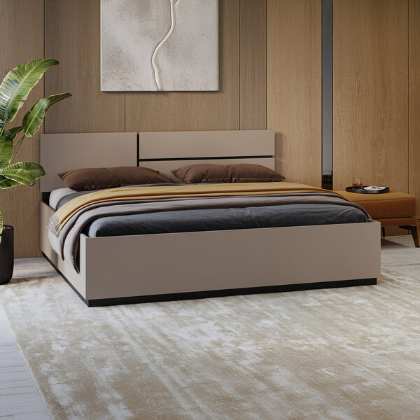 Home365 Houten Bed met Opbergruimte Crotone - Taupe