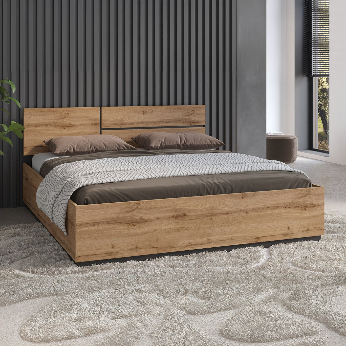 Houten Bed Crotone - Eiken - Bedframe