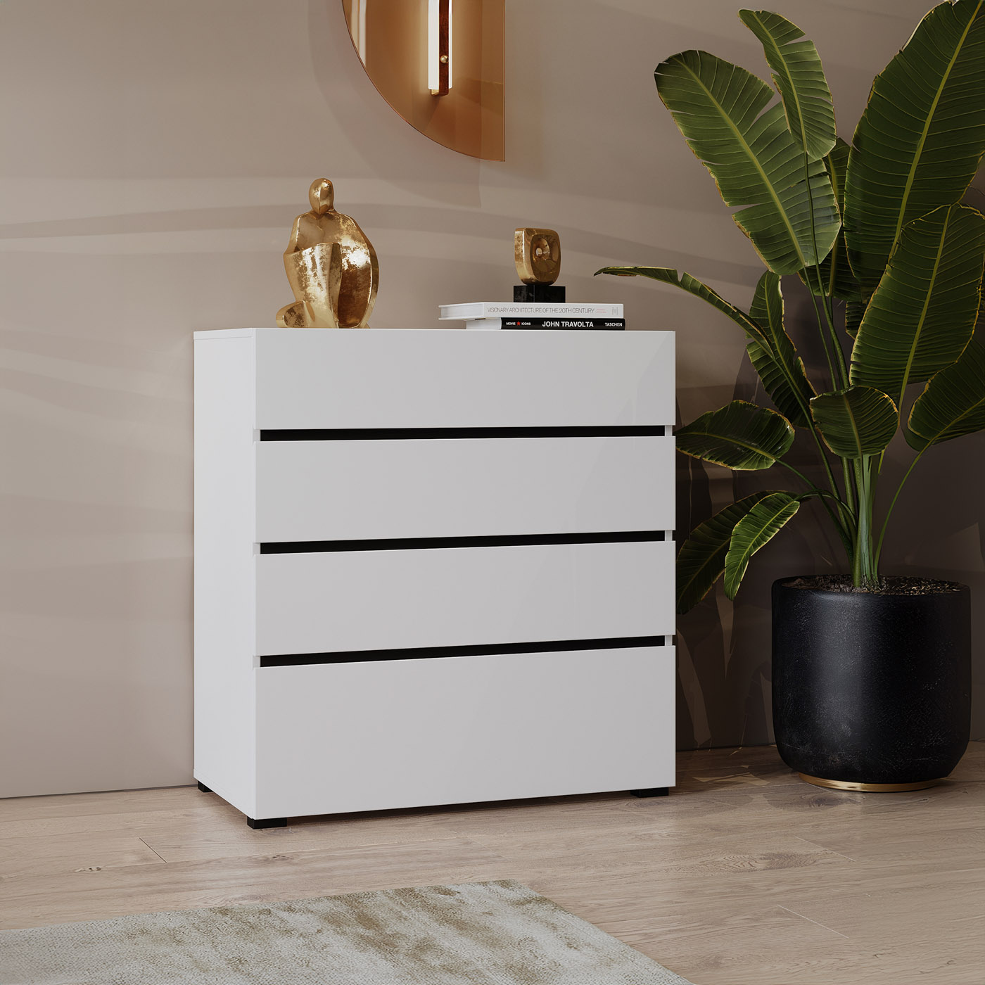 Home365 Ladekast Crotone - Wit - 4 Lades afbeelding