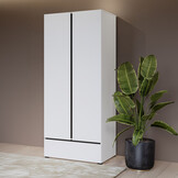 Kledingkast Crotone - Wit - 2-Deurs met Lade