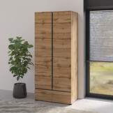 Kledingkast Crotone - Eiken - 2-Deurs met Lade