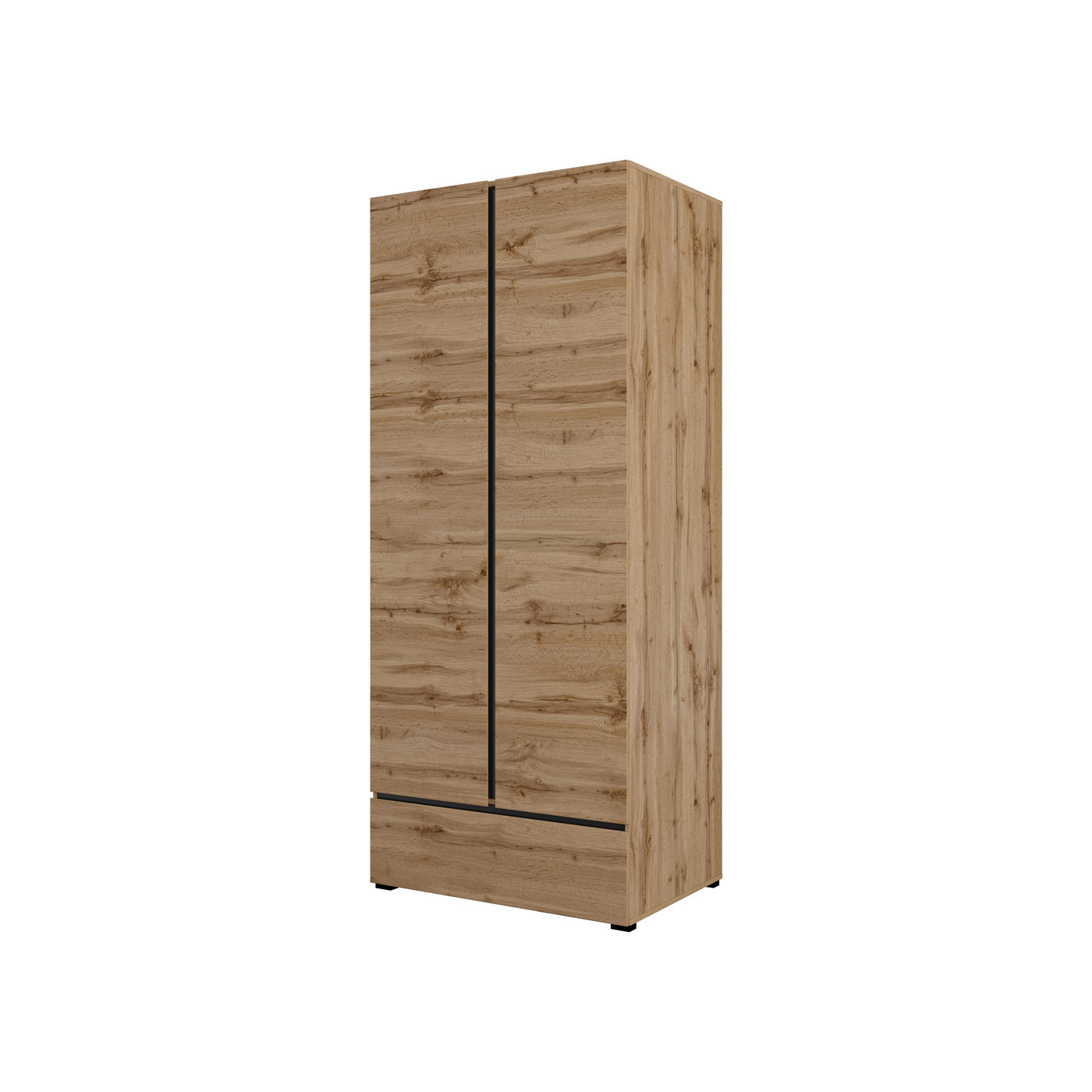 Kledingkast Crotone - Eiken - 2-Deurs met Lade