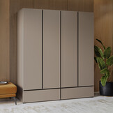 Kledingkast Crotone - Taupe - 4-Deurs met Lades