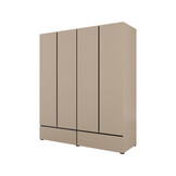 Kledingkast Crotone - Taupe - 4-Deurs met Lades