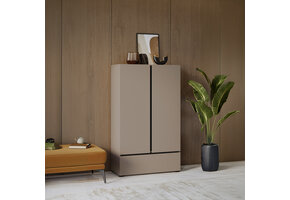 Linnenkast Crotone - Taupe - 2-Deurs met Lade