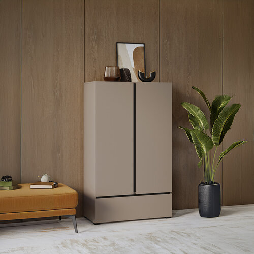 Linnenkast Crotone - Taupe - 2-Deurs met Lade