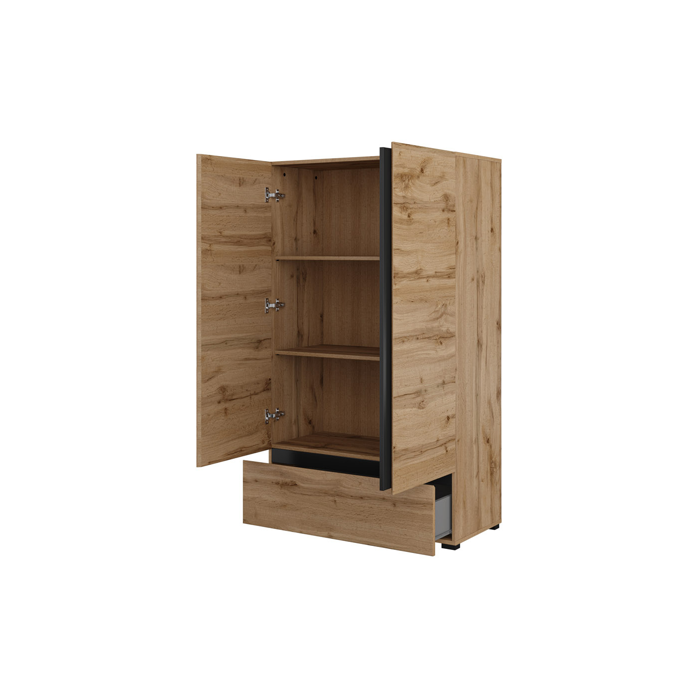 Linnenkast Crotone - Eiken - 2-Deurs met Lade
