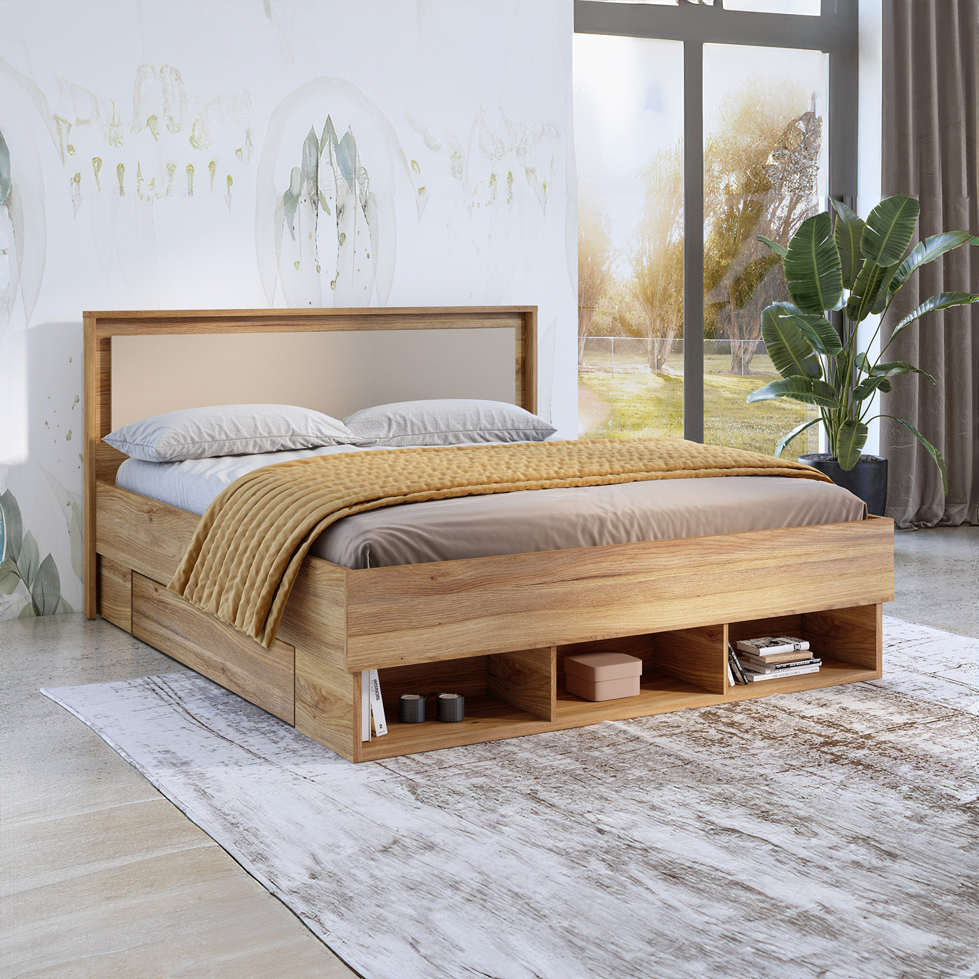 Houten Bed Imola - Wotan Eiken - Bedframe