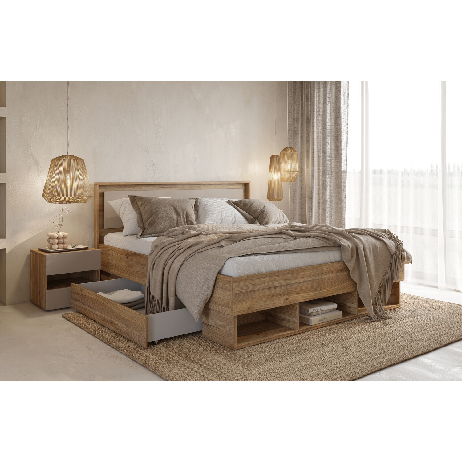 Houten Bed Imola - Eiken - Bedframe - Beddenbriljant