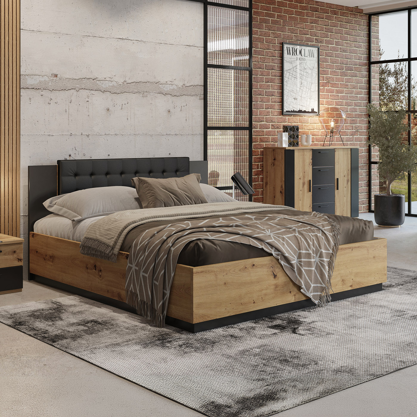 Houten Opbergbed Siena - Naturel