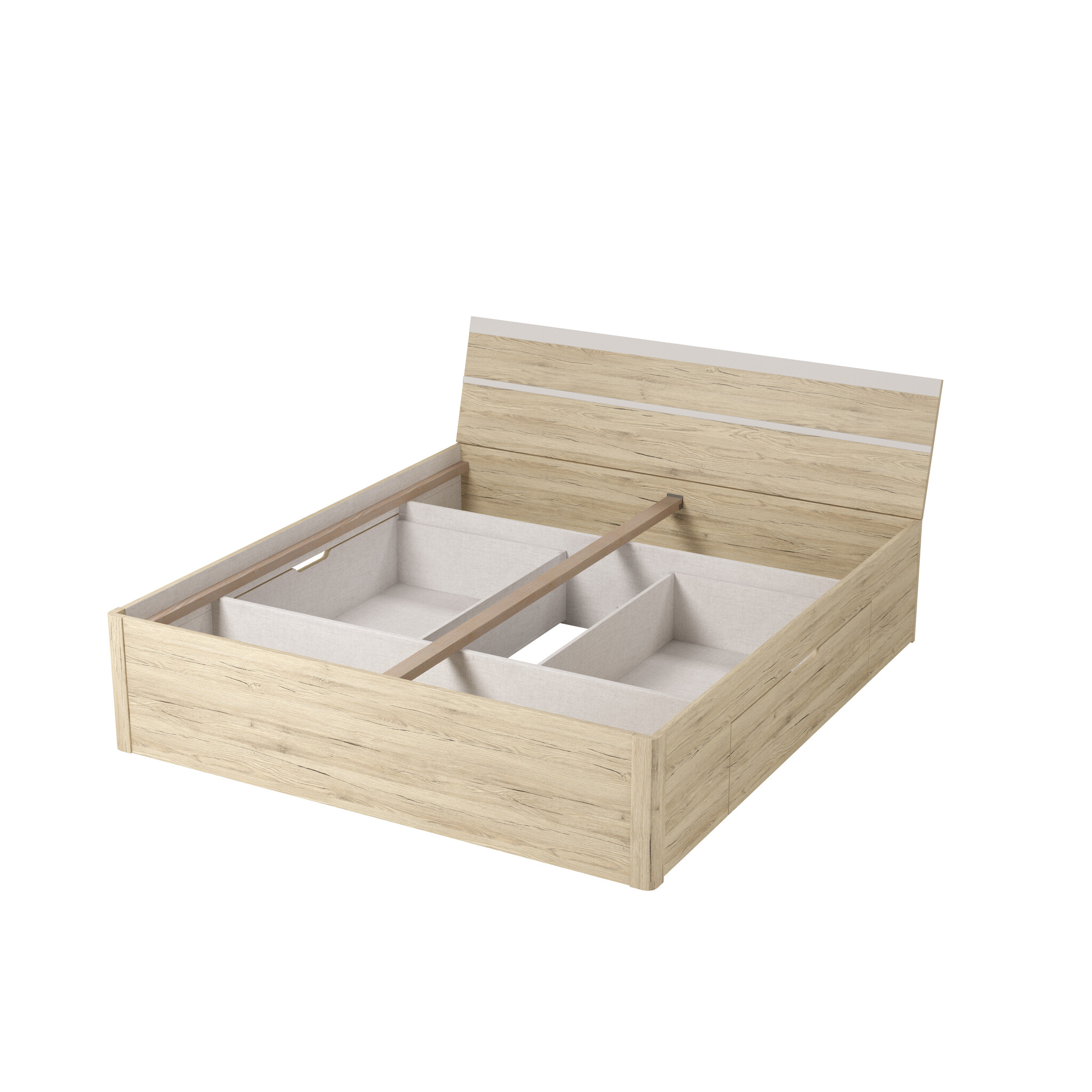 Houten Bed met Laden Brest - Beige - Bedframe