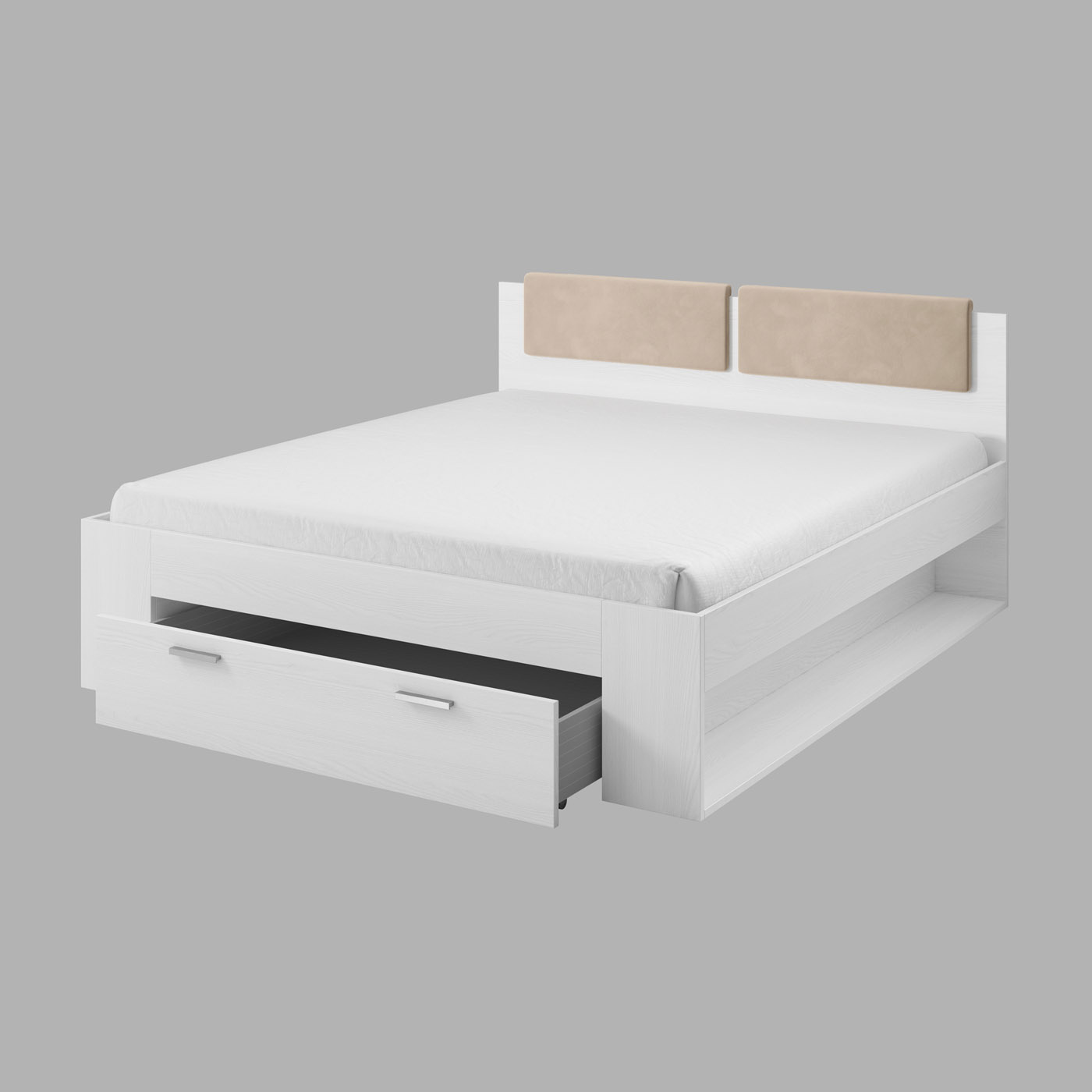 Houten Bed met Lade Genua - Wit - Bedframe
